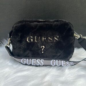 New GUESS Faux-Fur Black Crossbody